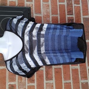 Kenneth Cole Striped Burnout Top Size S